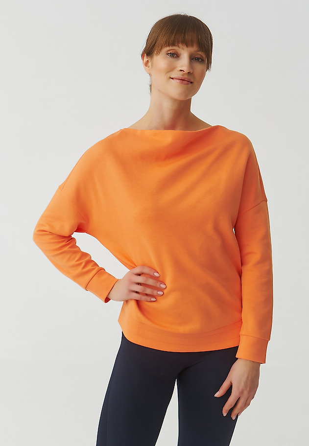 LADIES’ SWEATSHIRT WITH WATER NECKLINE - SILVANA LADIES’ SWEATSHIRT WITH WATER NECKLINE - SILVANA POMARAŃCZOWY 3