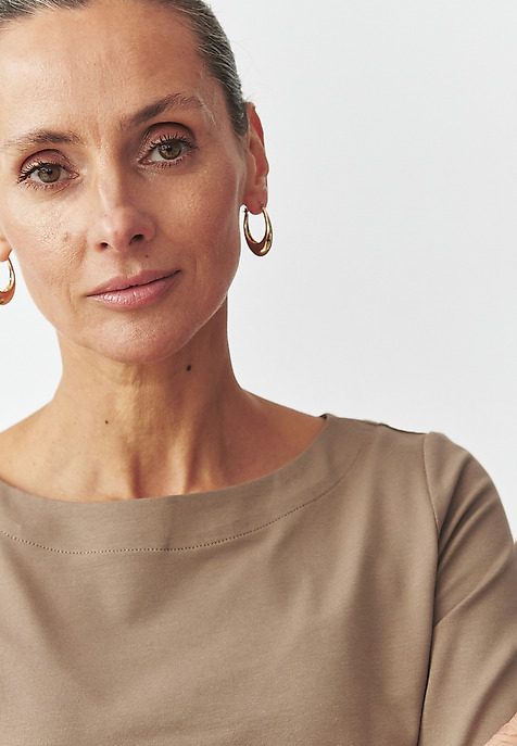 FELFŰZÖTT KNAITT LADY BLÚZ — LUMIKO BÉZS 2