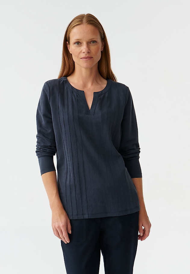 HÖLGYBLOUSE DÍSZÍTETT ÖLTÉSEKKEL ANDRA HÖLGYBLOUSE DÍSZÍTETT ÖLTÉSEKKEL ANDRA SÖTÉTKÉK 3