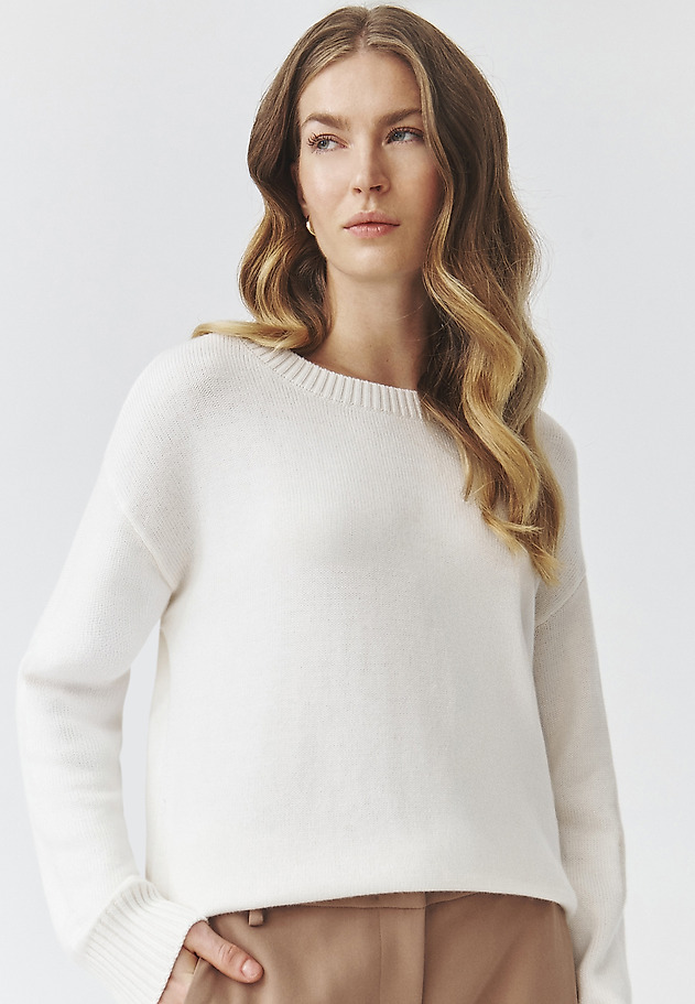 CLASSIC LADIES' JUMPER WITH ROUND NECKLINE — JOEL CLASSIC LADIES' JUMPER WITH ROUND NECKLINE — JOEL ECRU 1