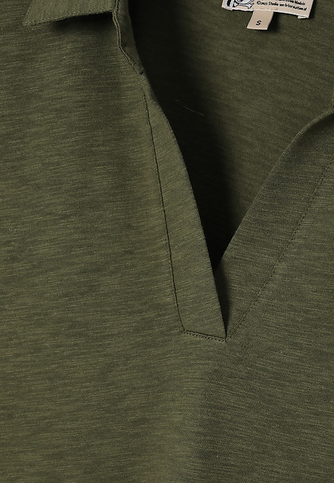 BLUZKA Z BAWEŁNY I WISKOZY — AMBRILA KHAKI 2