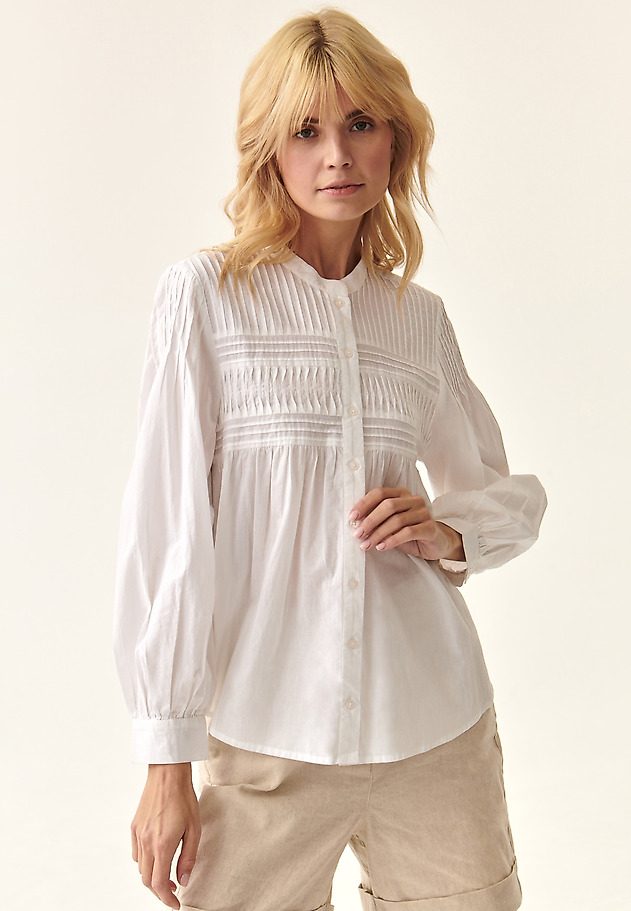 BATYSTOWA BLUZKA Z OZDOBYMI PRZESZYCIAMI BABTISTI BATYSTOWA BLUZKA Z OZDOBYMI PRZESZYCIAMI BABTISTI BIAŁY 3