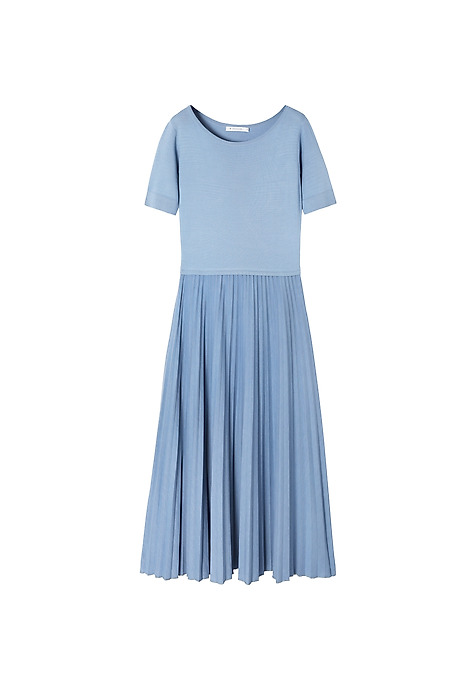 PLEATED DRESS - BELLO BLUE 2