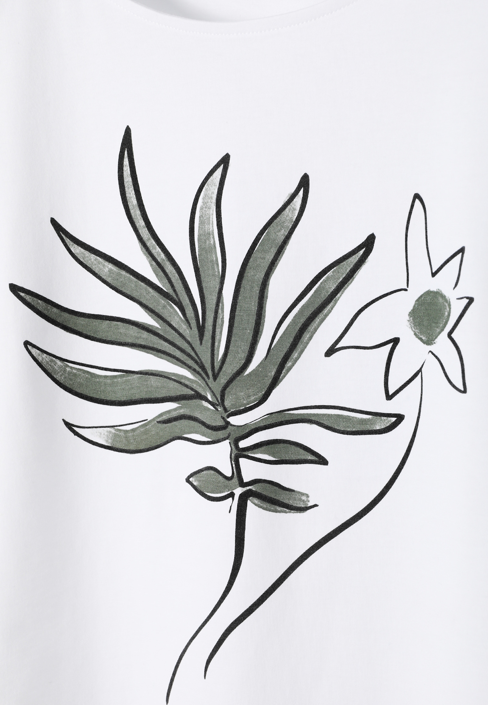 COTTON T-SHIRT WITH FLORAL PRINT - LALI COTTON T-SHIRT WITH FLORAL PRINT - LALI WHITE 108552