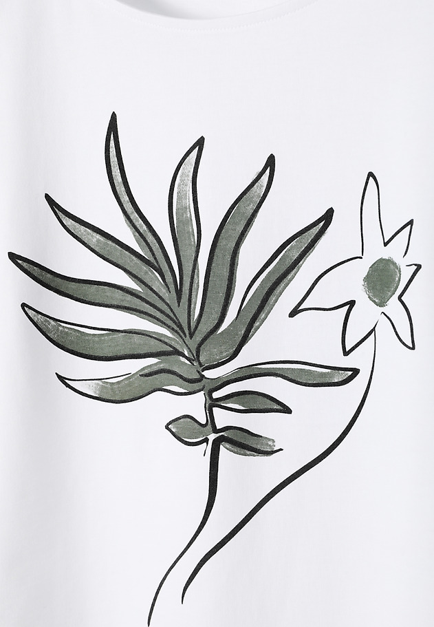 COTTON T-SHIRT WITH FLORAL PRINT - LALI COTTON T-SHIRT WITH FLORAL PRINT - LALI BIAŁY 8