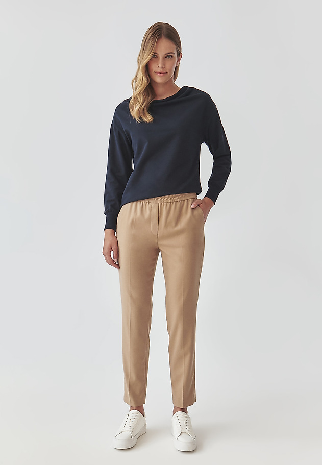 LADIES’ TROUSERS WITH SEWN-IN ELASTIC AROUND THE WAIST - MILTI 1 LADIES’ TROUSERS WITH SEWN-IN ELASTIC AROUND THE WAIST - MILTI 1 BEŻOWY 1