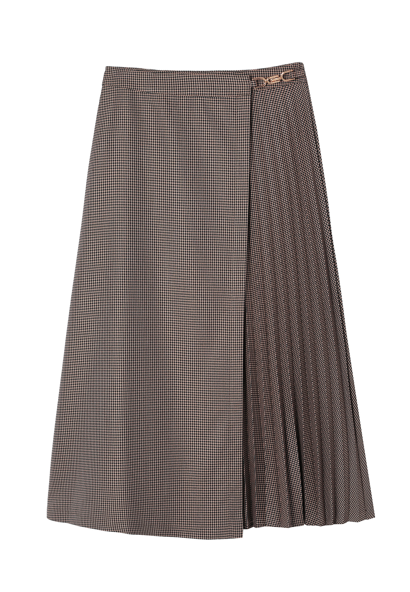 PLEATED HOUNDSTOOTH SKIRT - PLISONA 1 PLEATED HOUNDSTOOTH SKIRT - PLISONA 1 BEIGE 116607