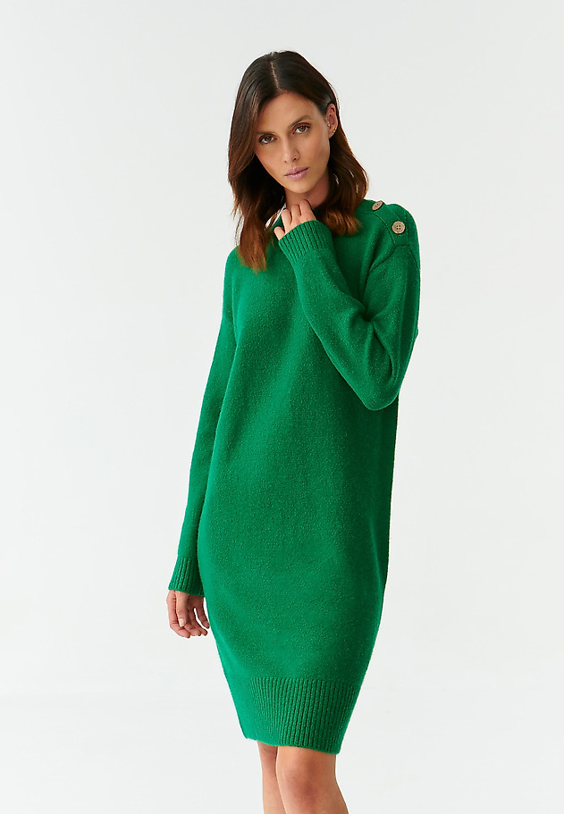 LADIES’ DRESS WITH A HALF TURTLENECK ANICA LADIES’ DRESS WITH A HALF TURTLENECK ANICA GREEN 2