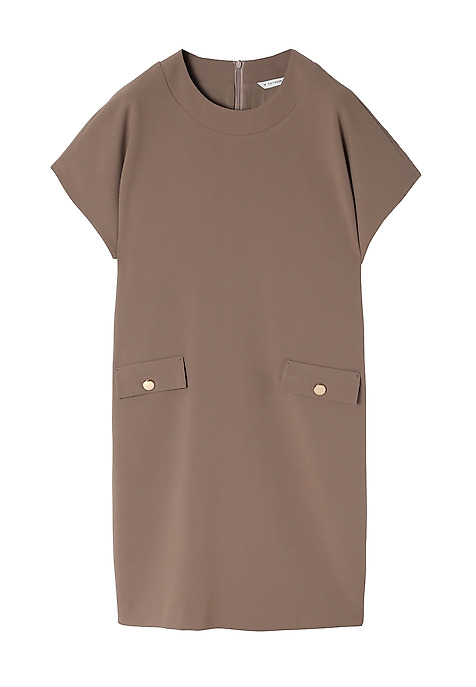 LADIES’ DRESS WITH DECORATIVE POCKETS - MENIRKO BEIGE 2