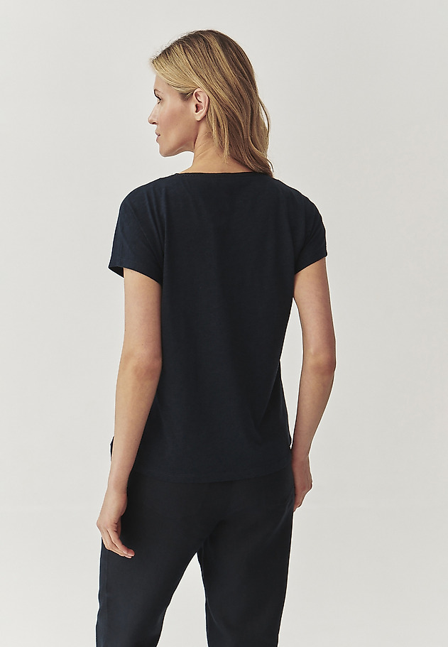 LADIES’ BLOUSE WITH KIMONO MINI SLEEVES - EVELYN LADIES’ BLOUSE WITH KIMONO MINI SLEEVES - EVELYN GRANATOWY 4