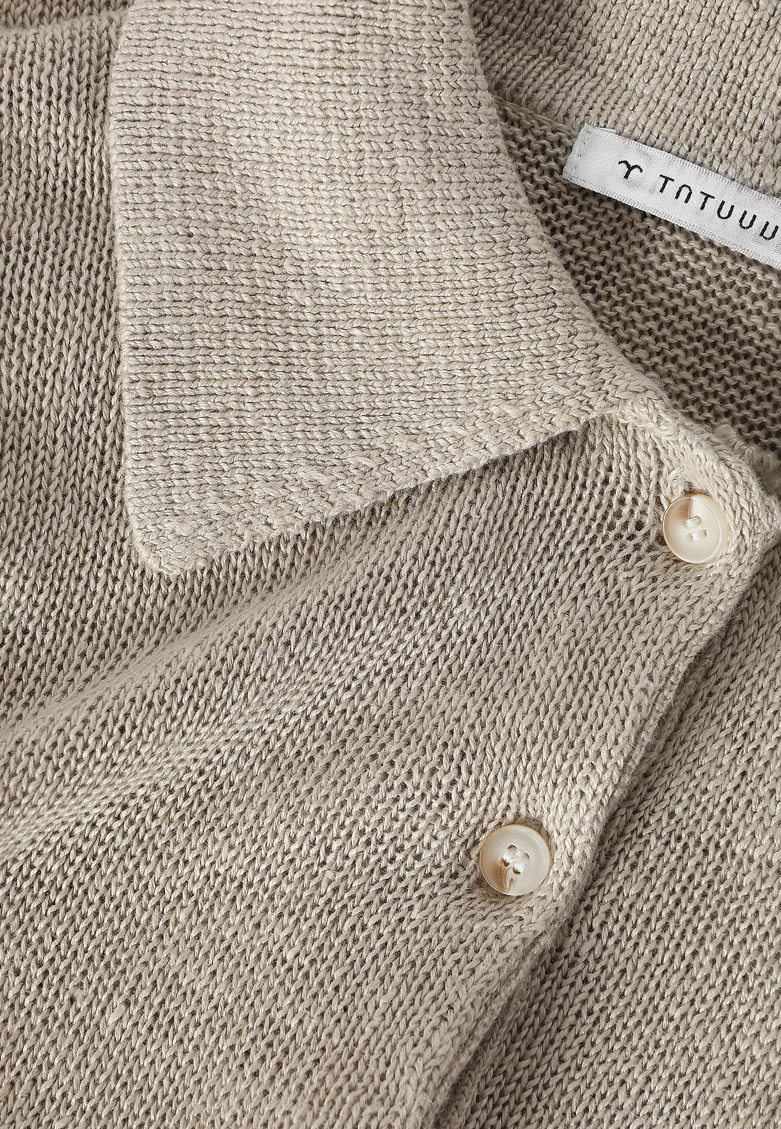 LADIES’ LINEN SWEATER WITH A COLLAR - TASZKA LADIES’ LINEN SWEATER WITH A COLLAR - TASZKA BEIGE 95981