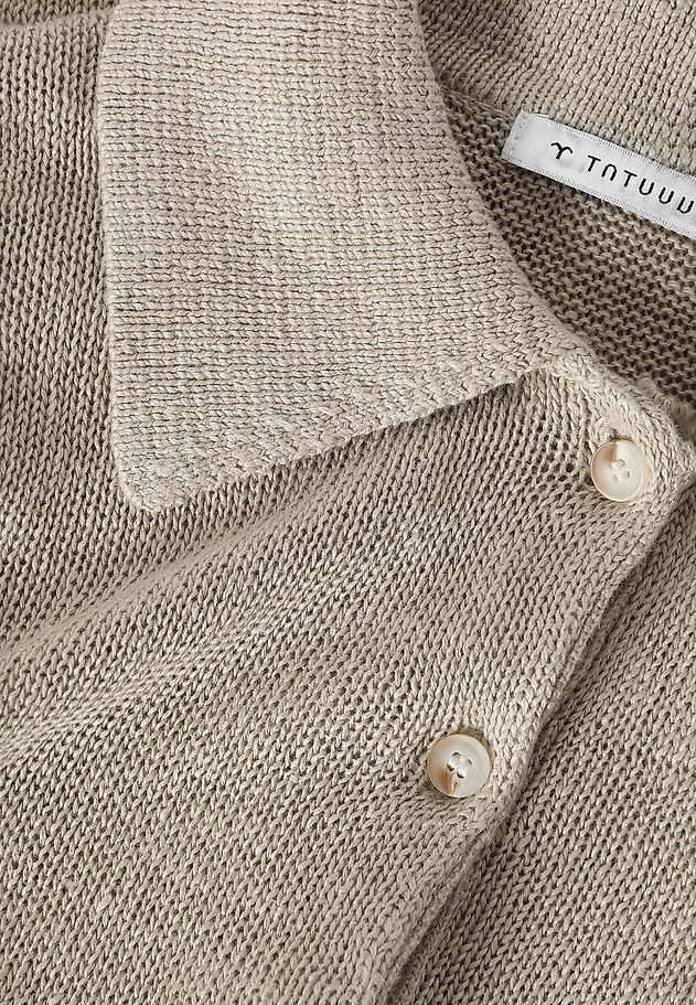 LADIES’ LINEN SWEATER WITH A COLLAR - TASZKA LADIES’ LINEN SWEATER WITH A COLLAR - TASZKA BEIGE 7
