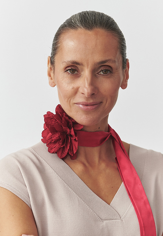 BLOUSE IN VISCOSE YARN — NEZIKI BLOUSE IN VISCOSE YARN — NEZIKI BEŻOWY 5