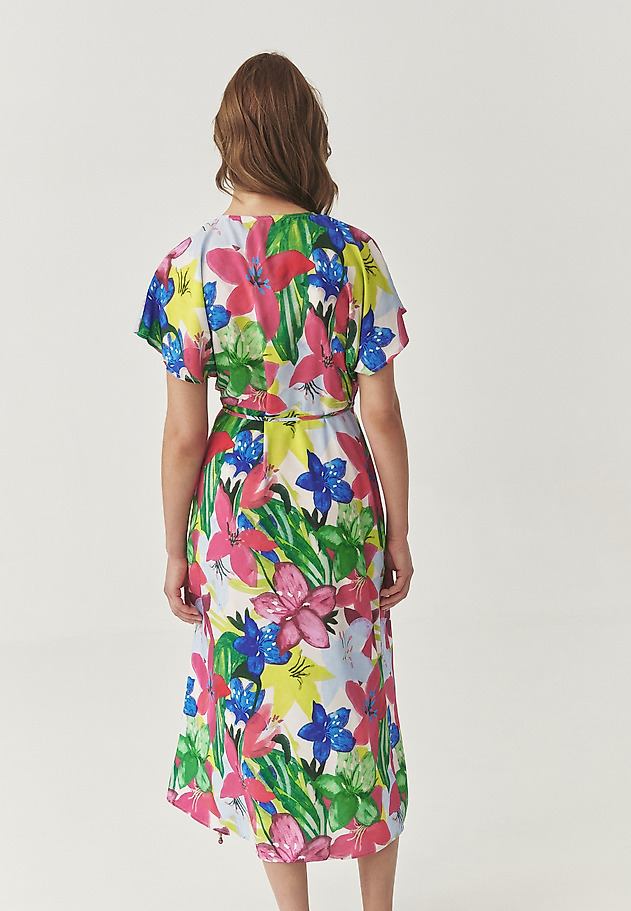 VISCOSE DRESS WITH ORIGINAL DESIGN - AMANI VISCOSE DRESS WITH ORIGINAL DESIGN - AMANI RÓŻOWY 3