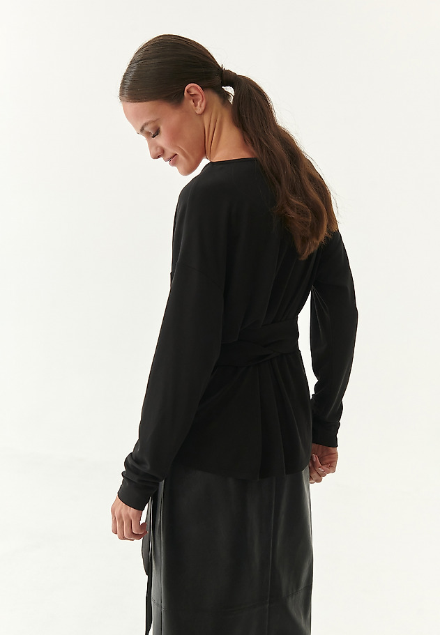 LADIES' WRAP BLOUSE LARSO LADIES' WRAP BLOUSE LARSO BLACK 2
