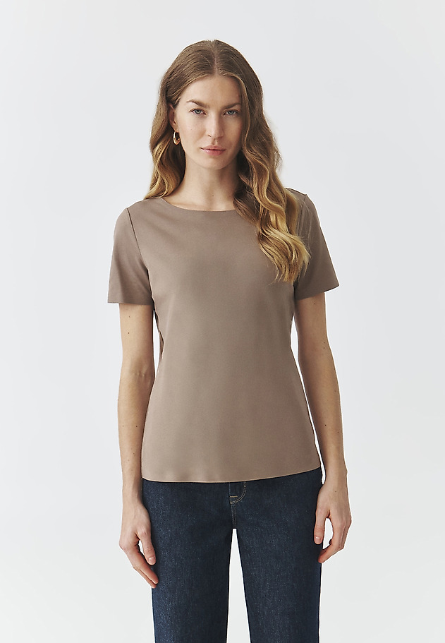 CLASSIC SHORT SLEEVE BLOUSE — MIKAJA CLASSIC SHORT SLEEVE BLOUSE — MIKAJA BEŻOWY 1
