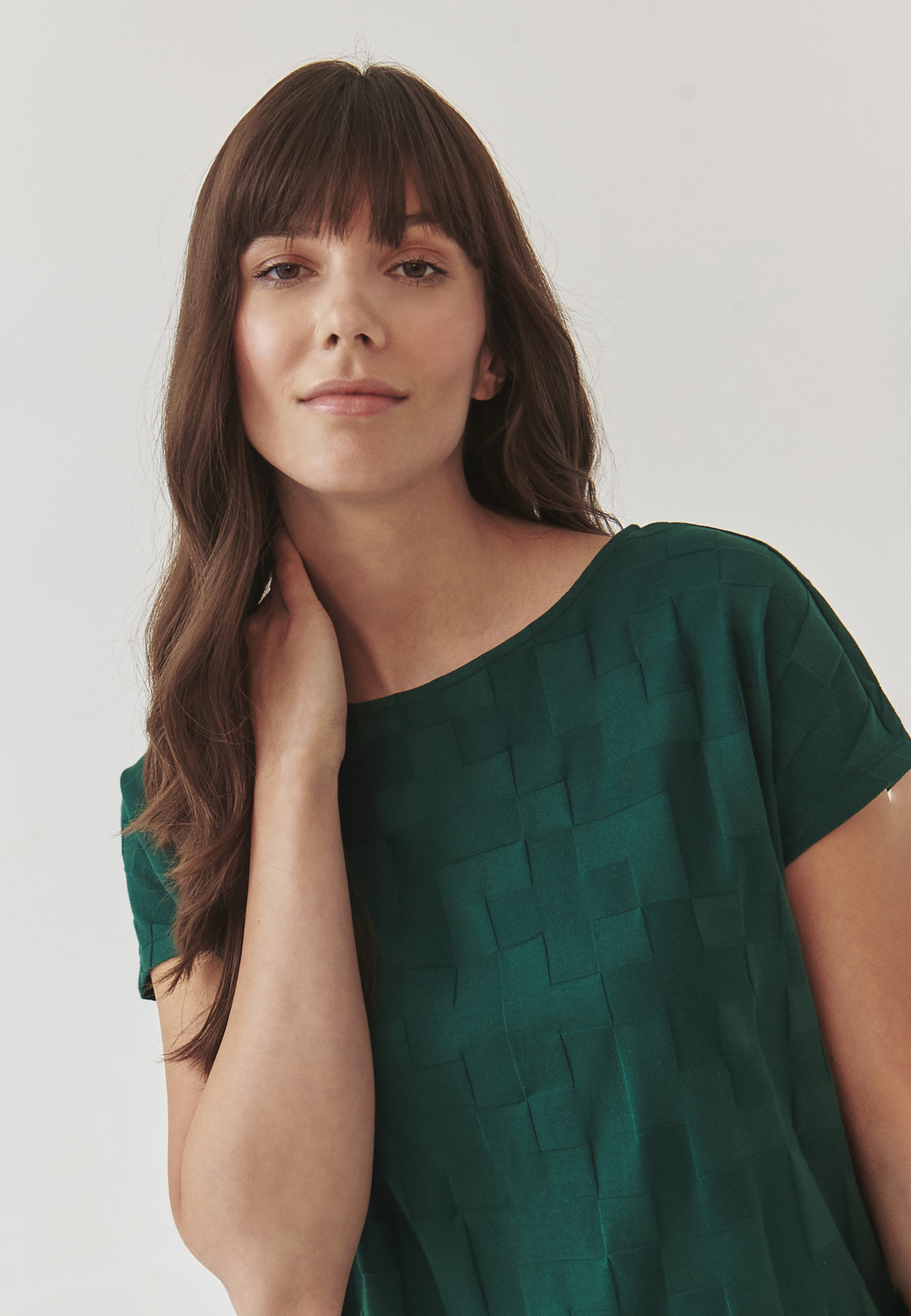 DÁMSKA BLÚZKA ZO ŠTRUKTÚROVANÉHO BAVLNENÉHO ÚPLETU – AMERIA