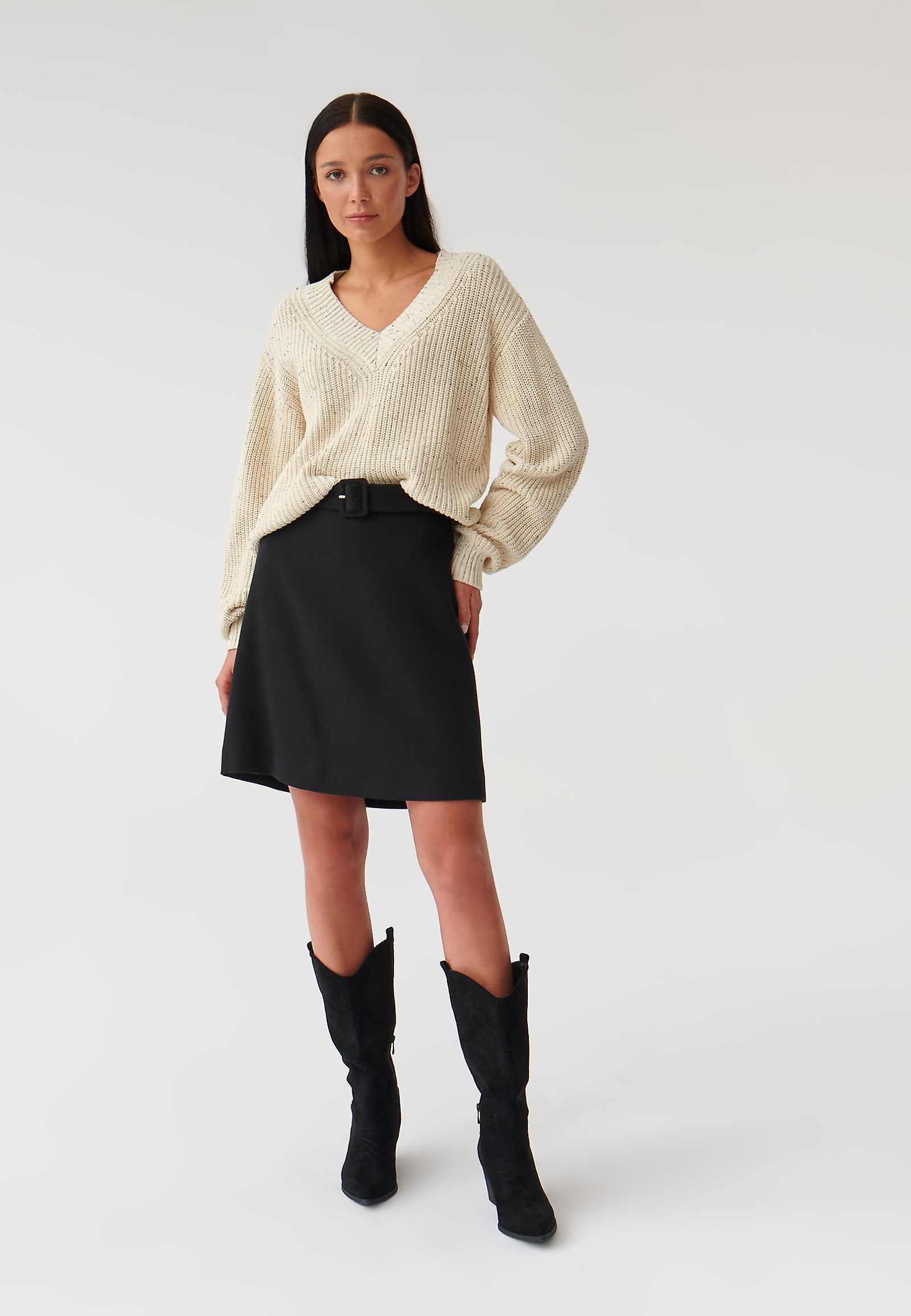 SWETER DAMSKI OVERSIZE EVENEKI SWETER DAMSKI OVERSIZE EVENEKI BEŻOWY 89885