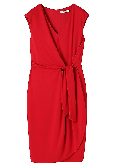 PENCIL DRESS WITH ENVELOPE BOTTOM — HALLEY RED 2