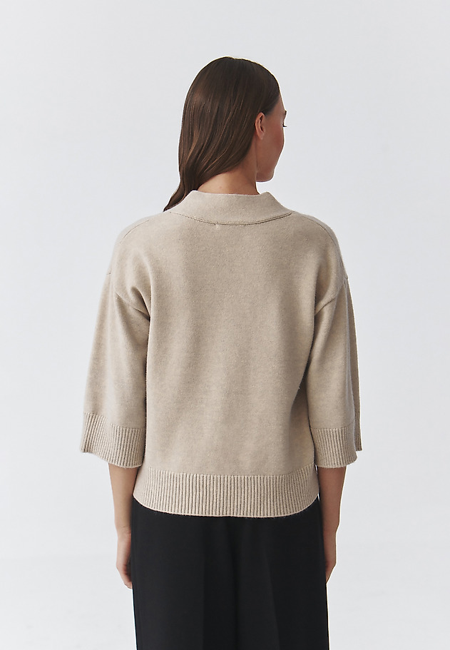 TIMELESS LADIES' JUMPER WITH WIDE SLEEVES — MIU TIMELESS LADIES' JUMPER WITH WIDE SLEEVES — MIU BEŻOWY 3