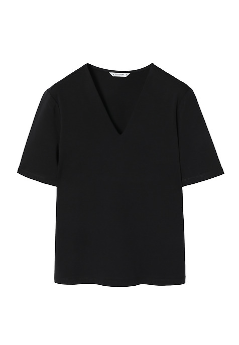 FITTED LADIES’ BLOUSE WITH ELBOW-LENGTH SLEEVES - VICTA BLACK 2