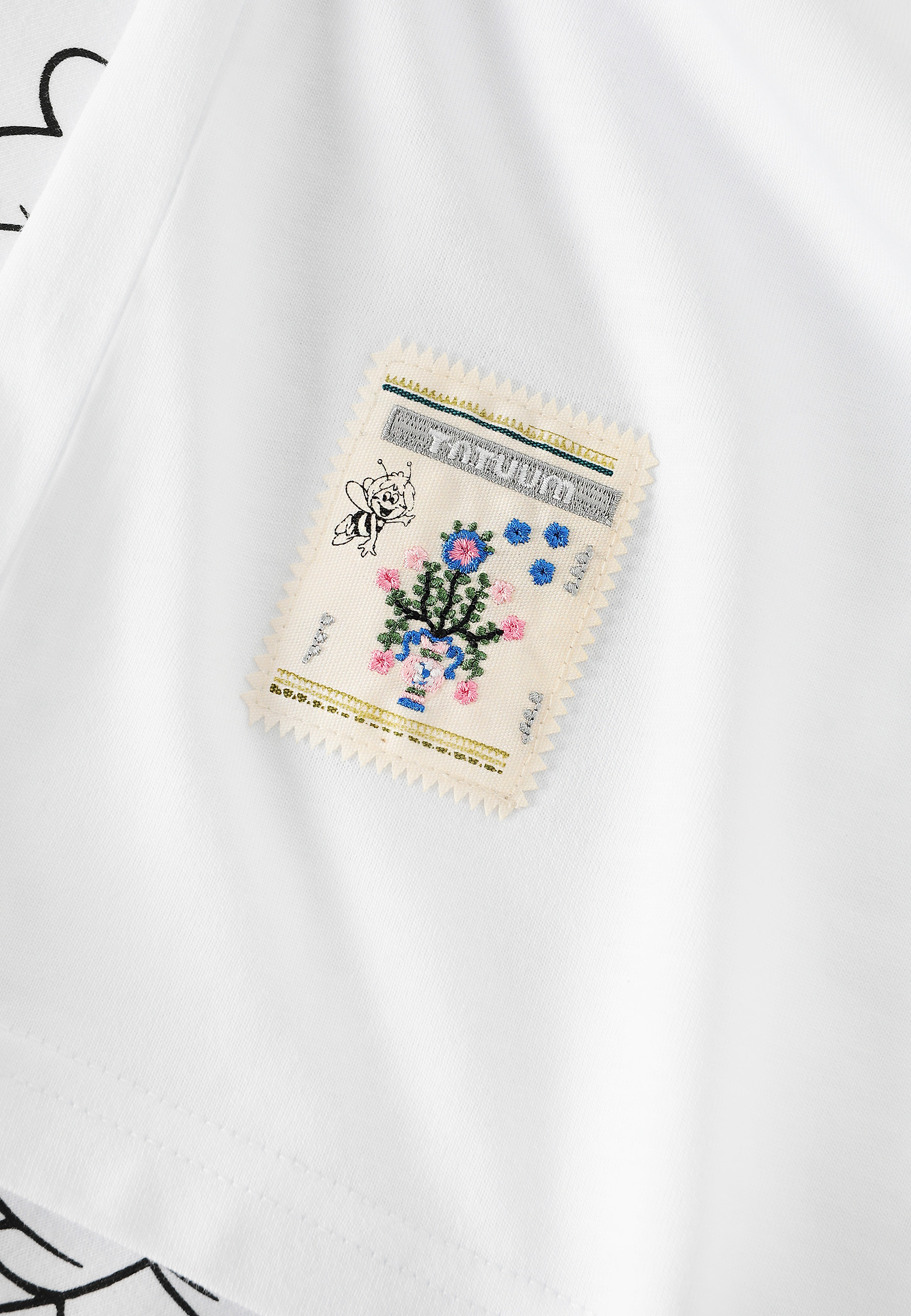 BAWEŁNIANY T-SHIRT Z NADRUKIEM — FEMI 2 BAWEŁNIANY T-SHIRT Z NADRUKIEM — FEMI 2 BIAŁY 110341