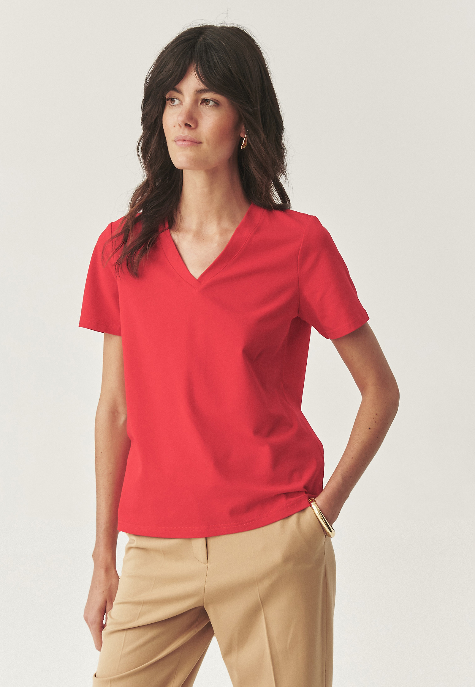 SVOBODNA BLUZA Z BOMBOM - RIBI SVOBODNA BLUZA Z BOMBOM - RIBI RDEČA 113604