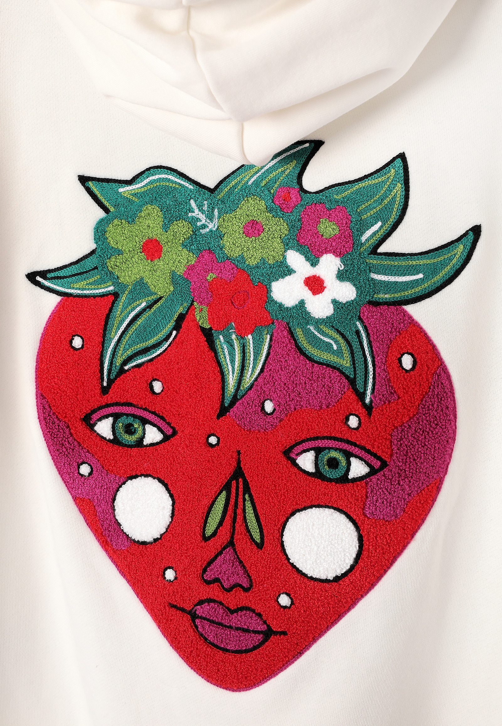 HAFTOWANA BLUZA Z KAPTUREM - ADENA 2 HAFTOWANA BLUZA Z KAPTUREM - ADENA 2 ECRU 116641