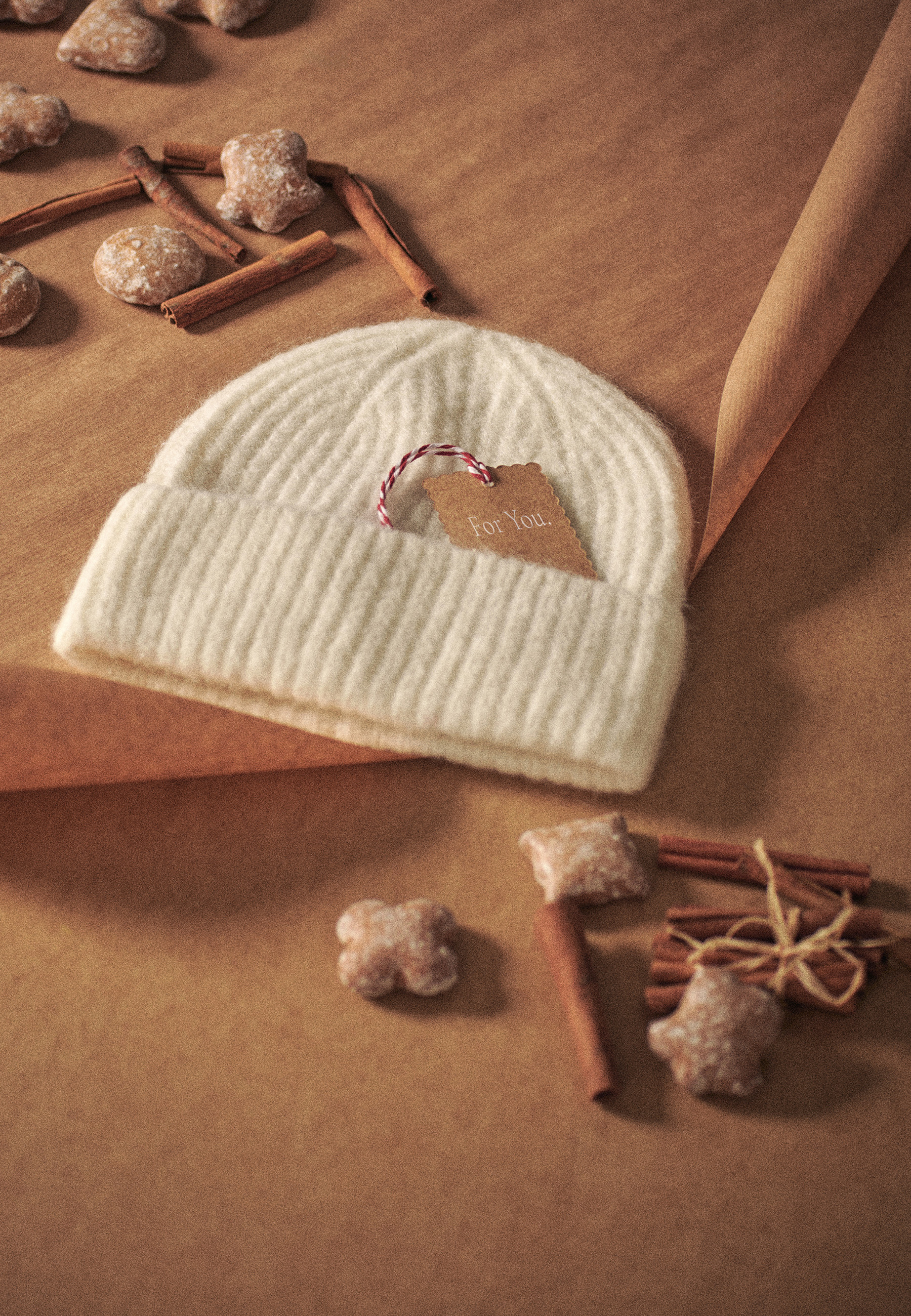 KREMOWA CZAPKA Z WEŁNĄ I MOHEREM - OPILA ECRU 2