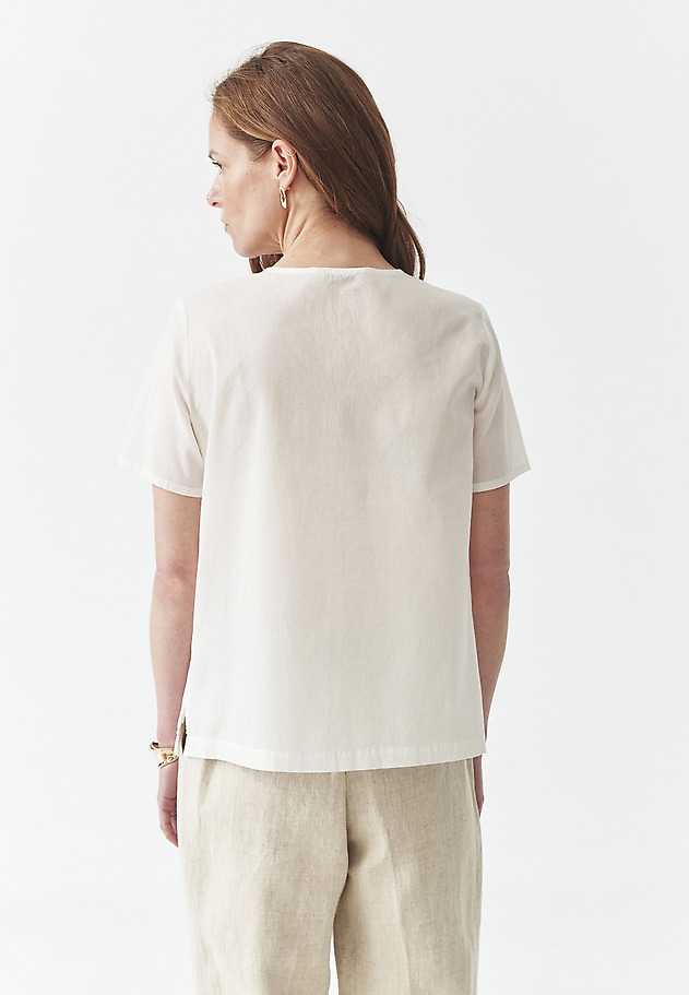 COTTON EMBROIDERED BLOUSE - SIMONETTA COTTON EMBROIDERED BLOUSE - SIMONETTA ECRU 5