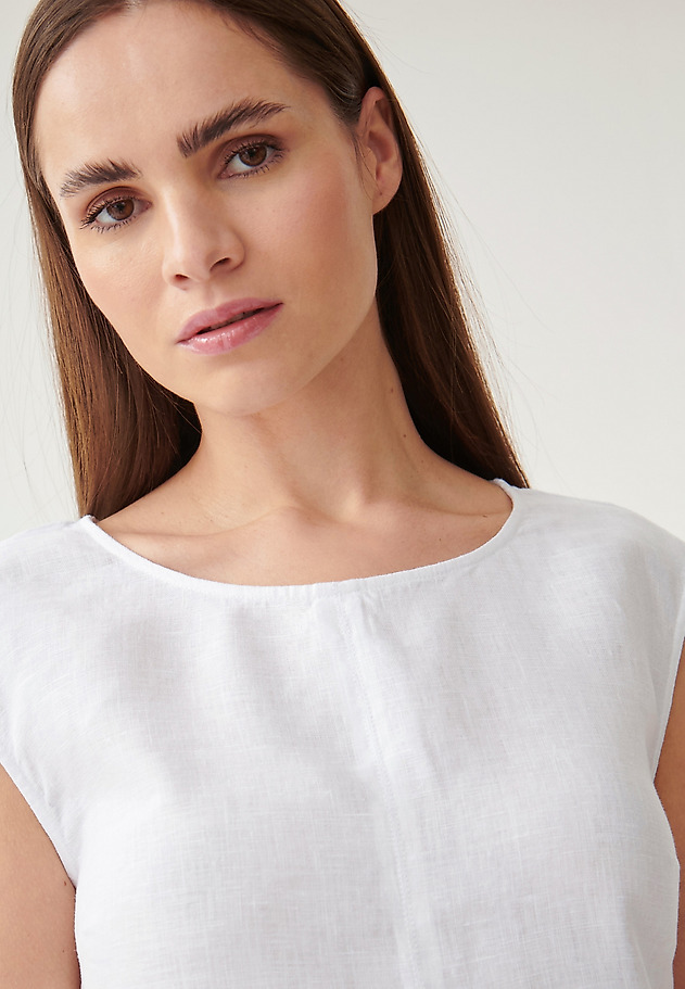 LADIES' LINEN DRESS WITH POCKETS SONATKO 1 LADIES' LINEN DRESS WITH POCKETS SONATKO 1 BIAŁY 4