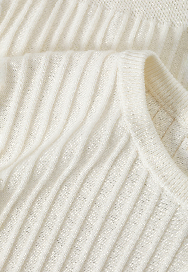 STYLISH LADIES' BLOUSE IN RIBBED YARN — BAZO STYLISH LADIES' BLOUSE IN RIBBED YARN — BAZO ECRU 7