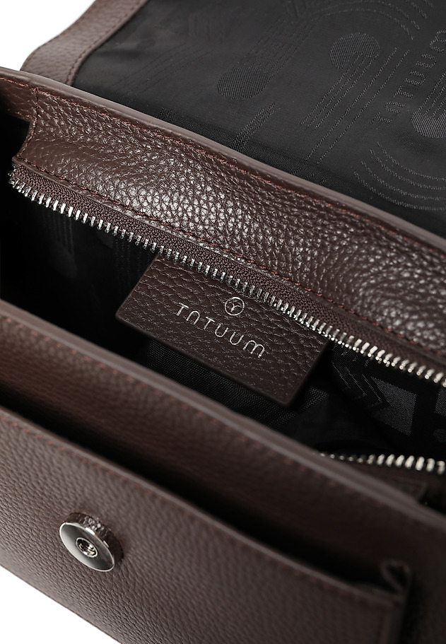 LEATHER MESSENGER BAG WITH EMBOSSING - SAVANNA LEATHER MESSENGER BAG WITH EMBOSSING - SAVANNA BROWN 6