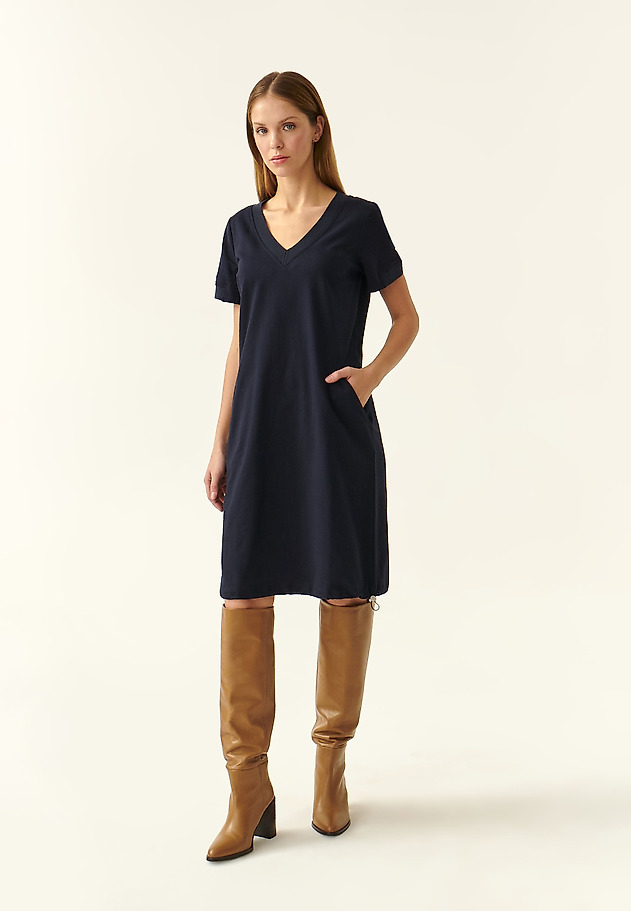 SHORT-SLEEVE KNITWEAR DRESS NAJESTI SHORT-SLEEVE KNITWEAR DRESS NAJESTI NAVY BLUE 2