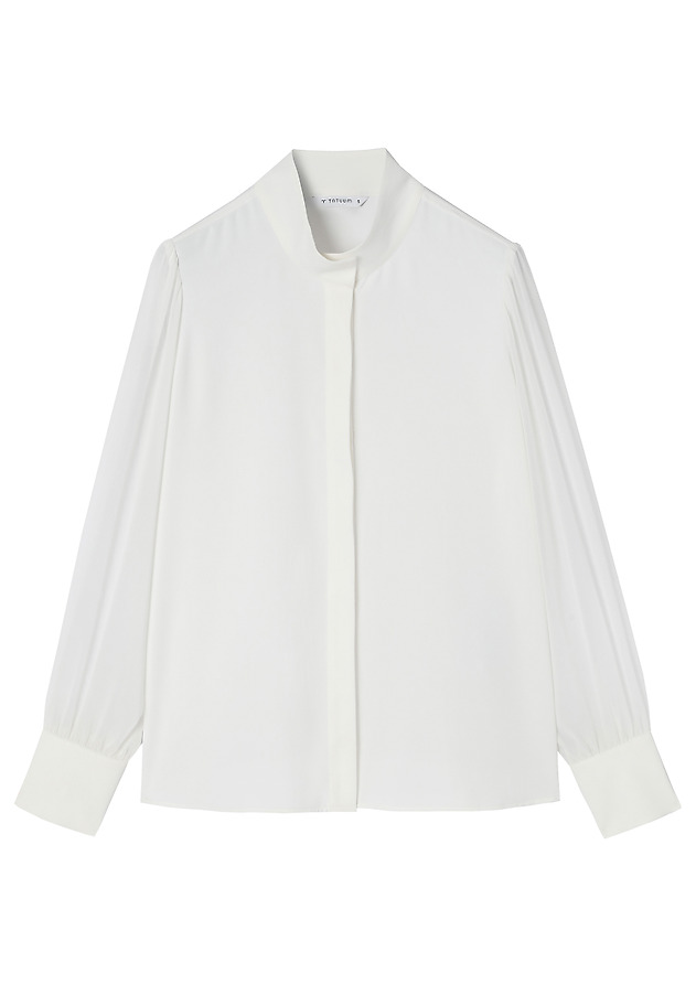 WOVEN SHIRT WITH STAND-UP COLLAR - AMANTHA WOVEN SHIRT WITH STAND-UP COLLAR - AMANTHA ECRU 7
