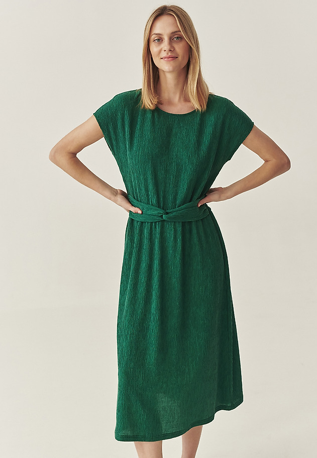 LYOCELL CREPE MIDI DRESS - GIORGIA LYOCELL CREPE MIDI DRESS - GIORGIA GREEN 1