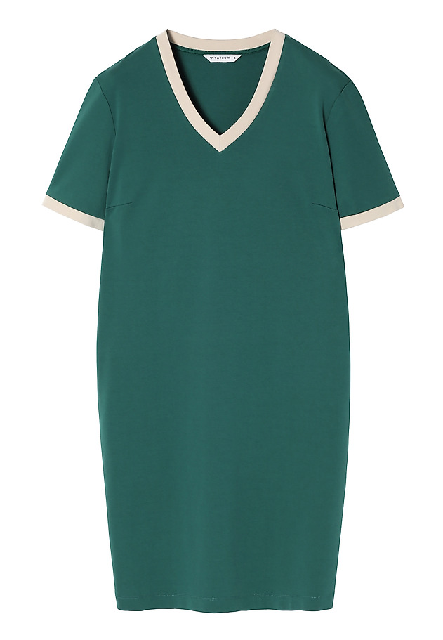 LADIES’ KNIT DRESS WITH SHORT SLEEVES - ELNA LADIES’ KNIT DRESS WITH SHORT SLEEVES - ELNA ZIELONY 5