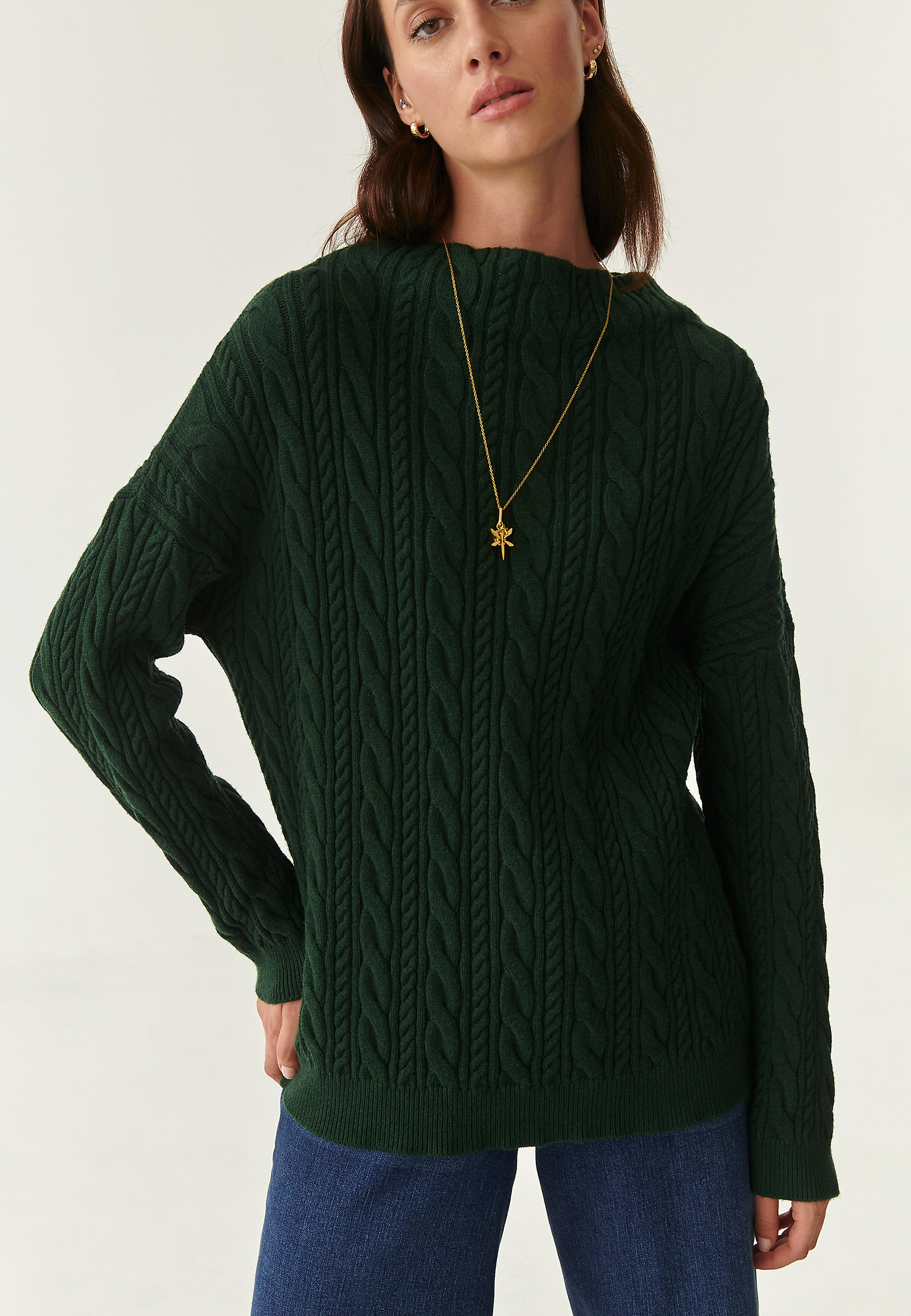 SWETER DAMSKI Z GOLFEM WENWENA 1 SWETER DAMSKI Z GOLFEM WENWENA 1 ZIELONY 83283