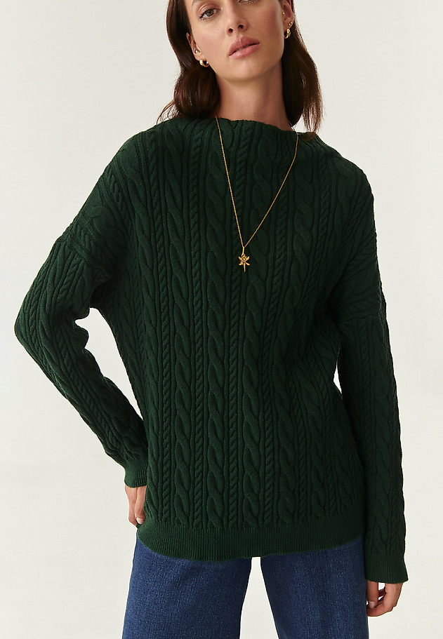 SWETER DAMSKI Z GOLFEM WENWENA 1 SWETER DAMSKI Z GOLFEM WENWENA 1 ZIELONY 4