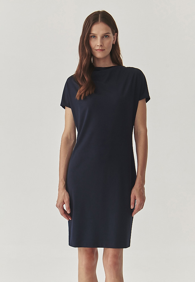LADIES’ KNIT DRESS WITH WATER NECKLINE - ZORIMAX LADIES’ KNIT DRESS WITH WATER NECKLINE - ZORIMAX NAVY BLUE 2