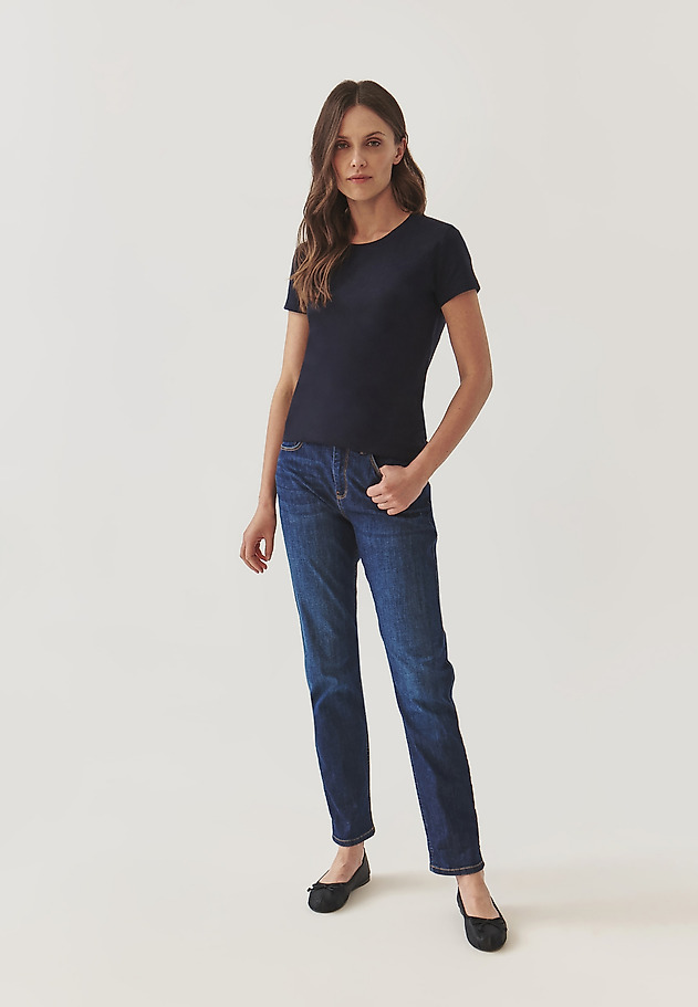 FITTED LADIES’ TROUSERS WITH CHARMING FINISH REVEALING UNIQUE PRINT - DEZIRA 1 FITTED LADIES’ TROUSERS WITH CHARMING FINISH REVEALING UNIQUE PRINT - DEZIRA 1 NIEBIESKI 1