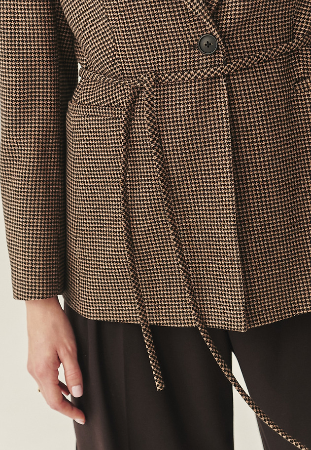 JACHETA DIN LÂNĂ HOUNDSTOOTH - SOMA JACHETA DIN LÂNĂ HOUNDSTOOTH - SOMA BEJ 5