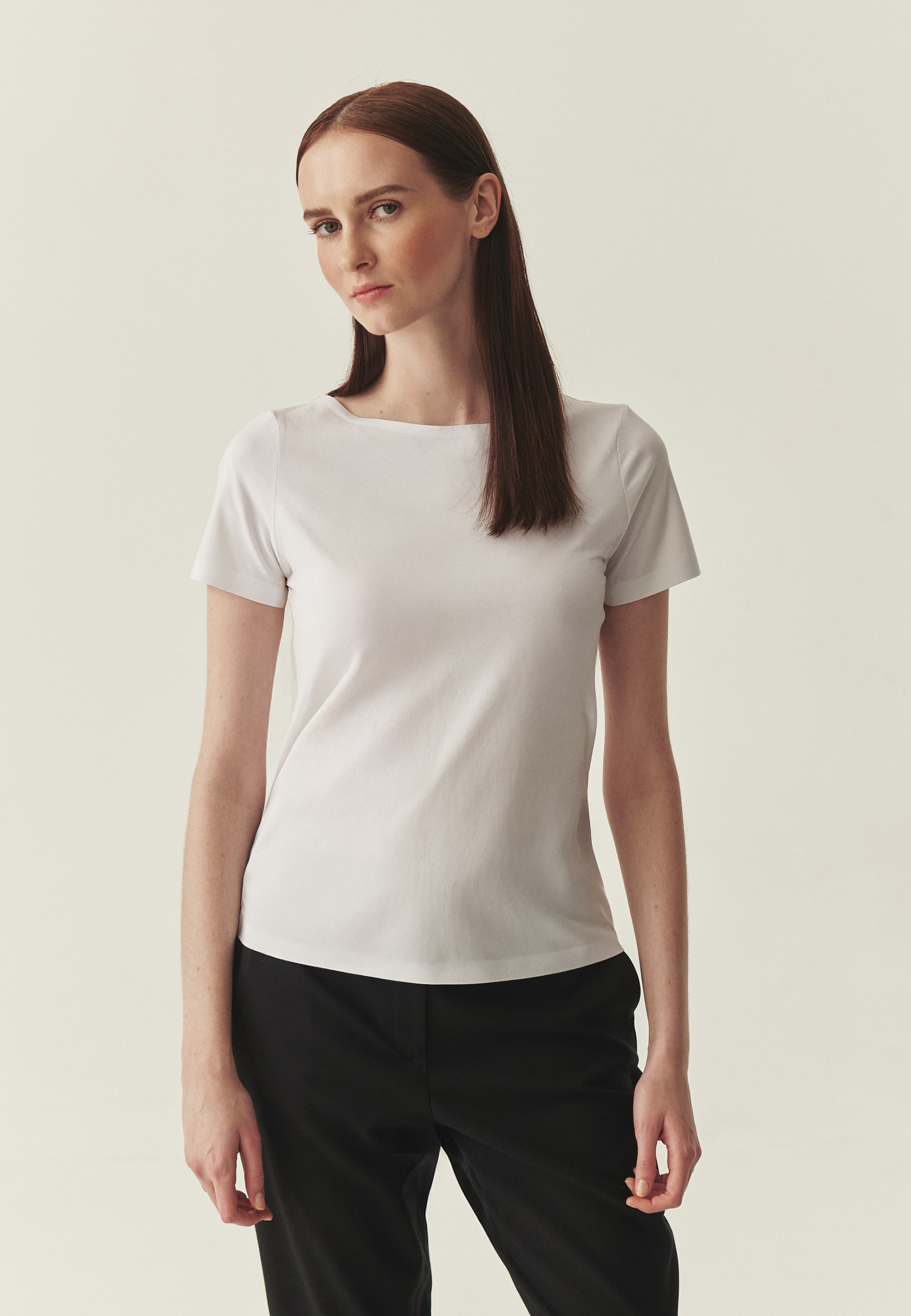 DOPASOWANA BLUZKA Z BAWEŁNĄ - MIKAJA BIAŁY 2