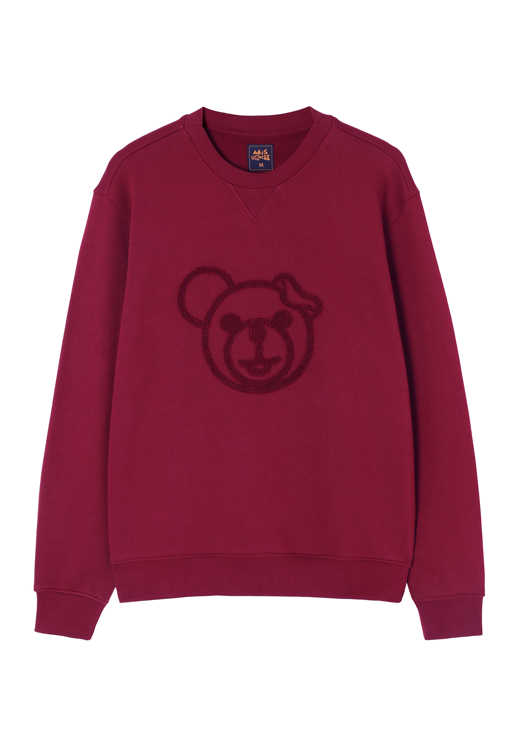 DZIANINOWA BLUZA MĘSKA Z MOTYWEM MISIA USZATKA — STEEVE CZERWONY 2