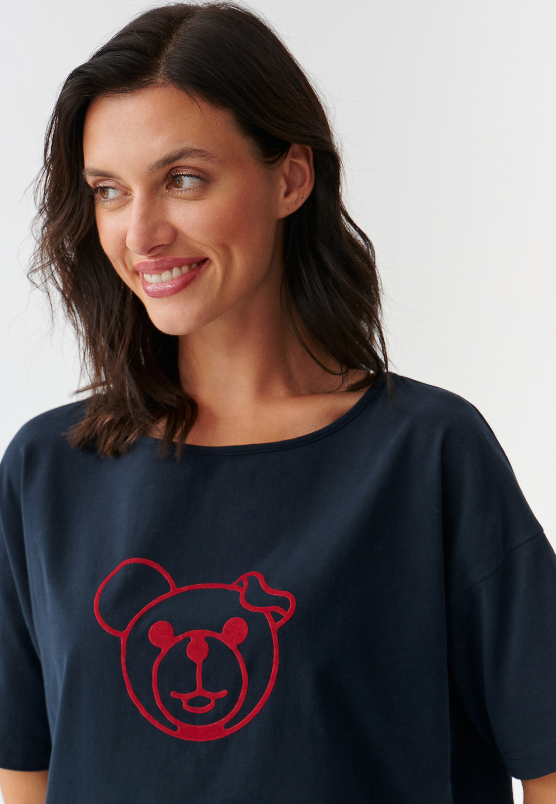 DÁMSKE LÁTKOVO-PLETENÉ PYŽAMO S MOTÍVOM MACKA UŠKA PAULA VIACFAREBNÝ 2