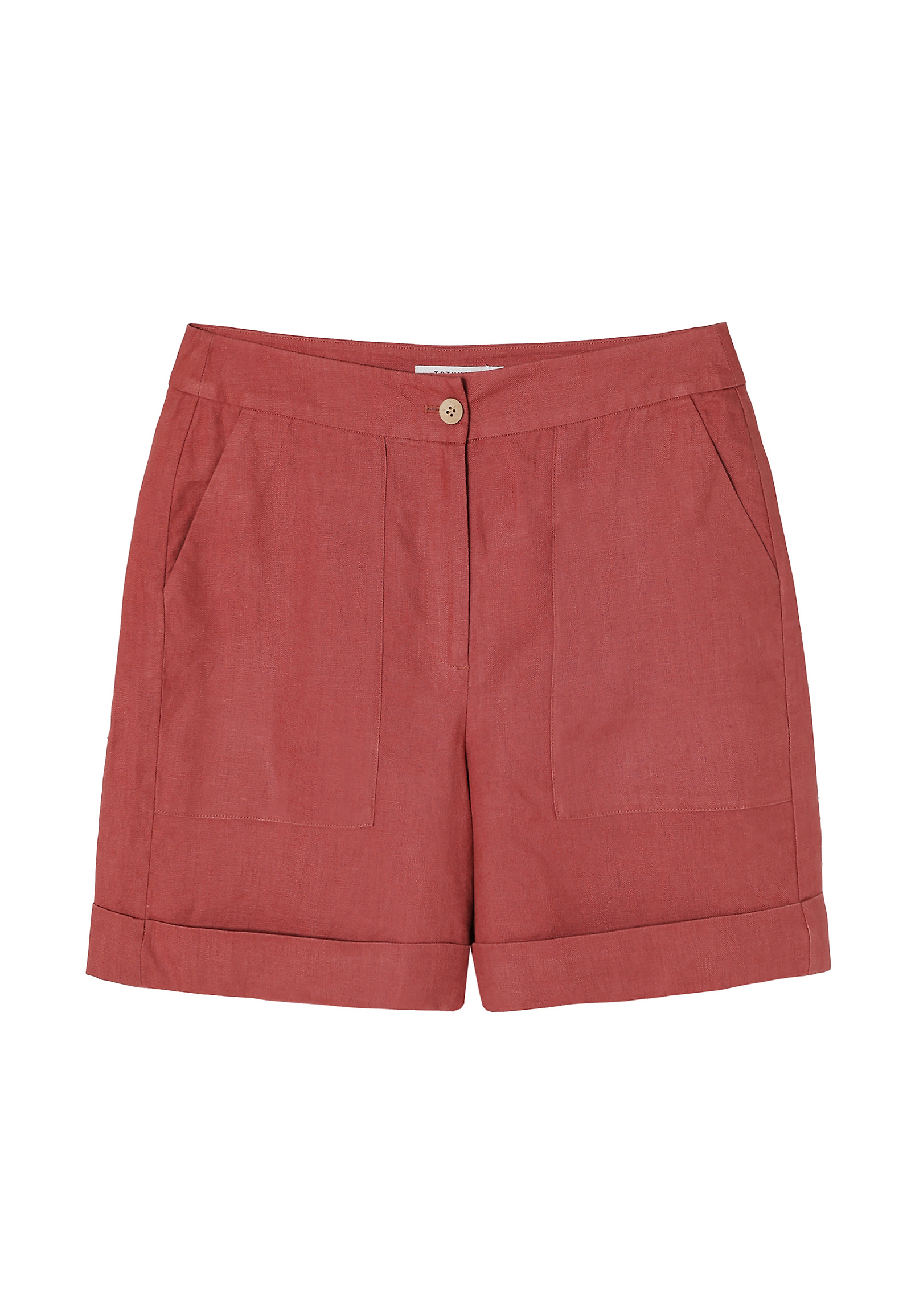 LNIANE SZORTY DAMSKIE Z OZDOBNYM KOKOSOWYM GUZIKIEM - ERIO LNIANE SZORTY DAMSKIE Z OZDOBNYM KOKOSOWYM GUZIKIEM - ERIO RÓŻOWY 106348