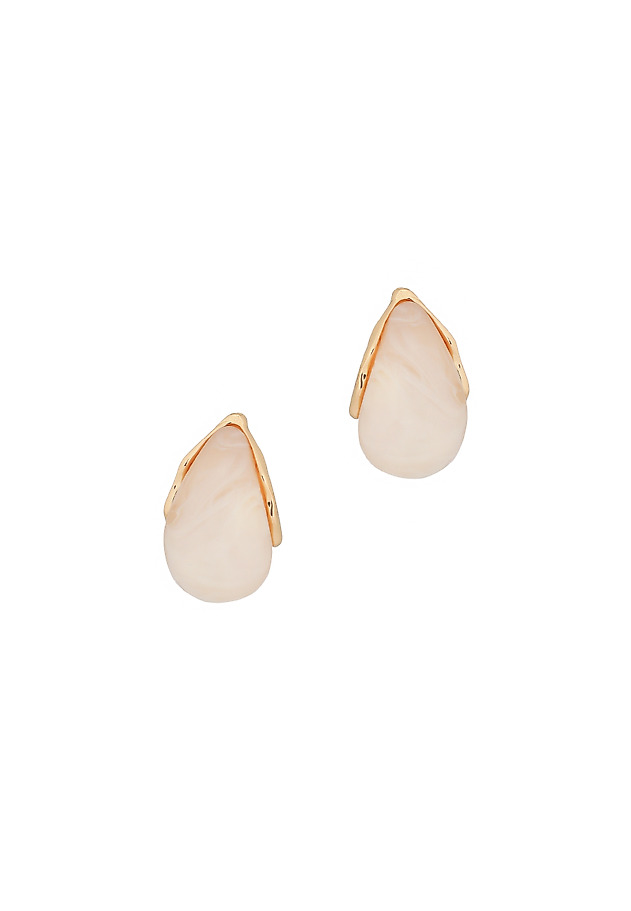 TEARDROP EARRINGS - EDDALIA TEARDROP EARRINGS - EDDALIA BEIGE 2