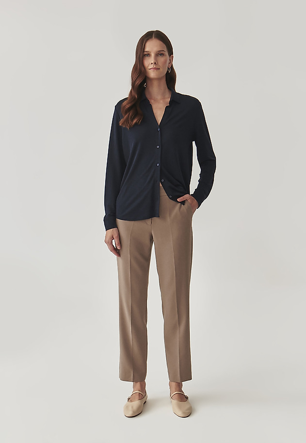 LADIES’ SHIRT WITH LONG SLEEVES - LARYSA LADIES’ SHIRT WITH LONG SLEEVES - LARYSA GRANATOWY 2