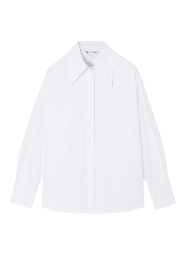 LADIES’ COTTON SHIRT WITH DECORATIVE BUTTONS - ANTARES LADIES’ COTTON SHIRT WITH DECORATIVE BUTTONS - ANTARES BIAŁY 8