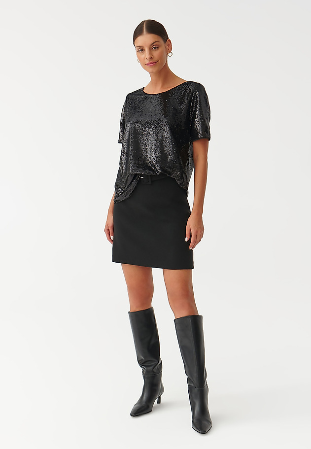 LADIES’ SEQUINED BLOUSE VELVITA LADIES’ SEQUINED BLOUSE VELVITA BLACK 2